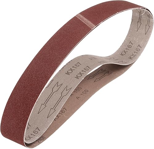 Miniatura 79 de HARFINGTON 3 correas de lijado de 18 pulgadas, 12 unidades de 60 granos de óxido de aluminio abrasivo de lijadora para carpintería, pulido de metal,