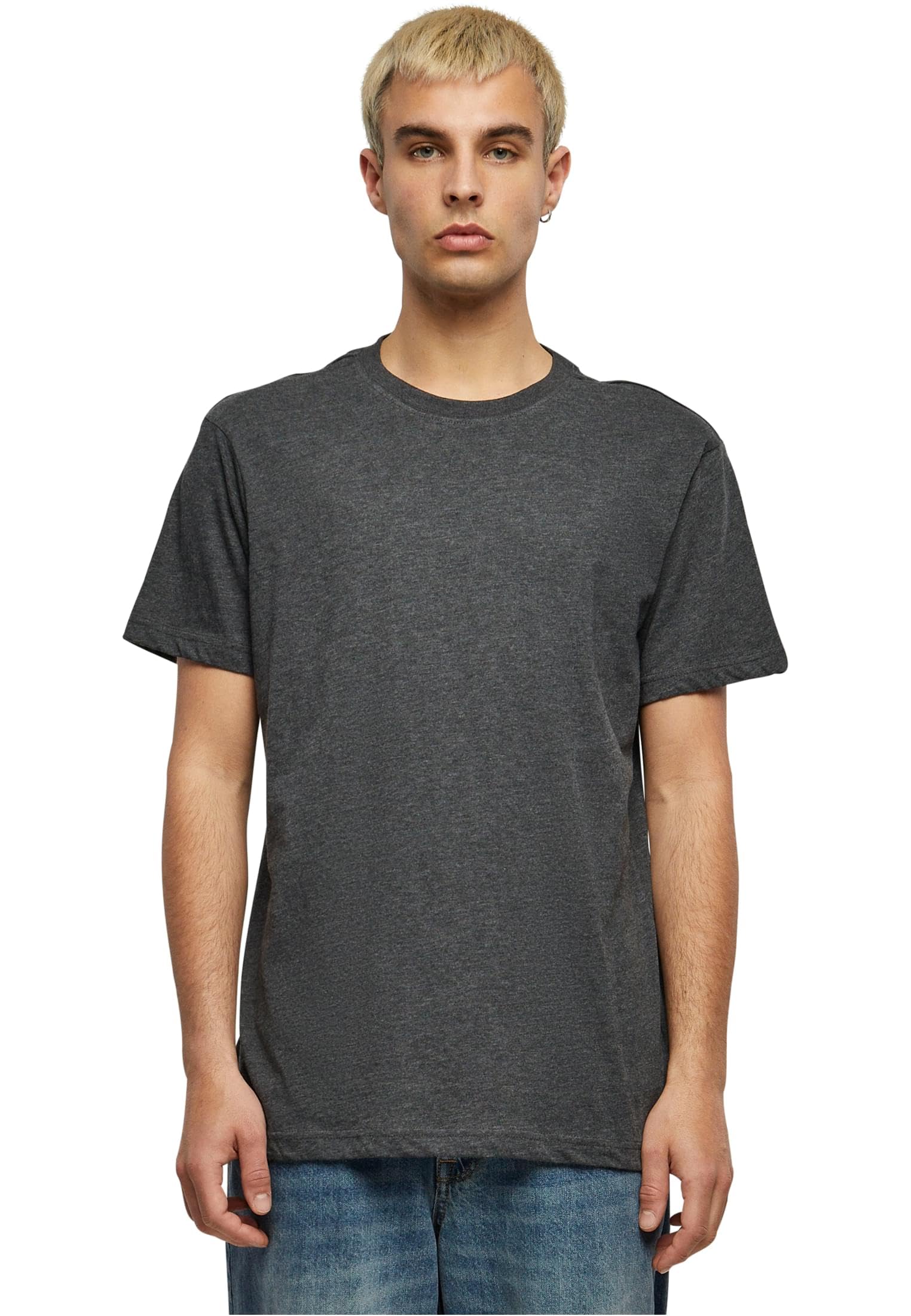 Build Your Brand Bb010-basic Round Neck T-Shirt, T-Shirt Uomo, Charcoal, L