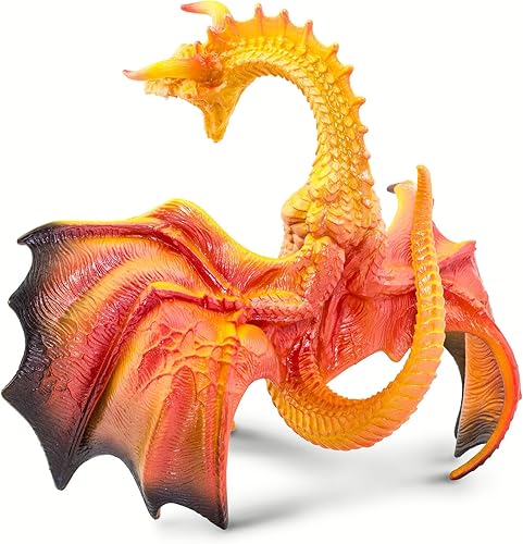 Miniatura 6 de Safari Ltd. Figura de dragón de lava, figura detallada de modelo de plástico de 7.5 pulgadas, divertido juguete de fantasía para niños, niñas y
