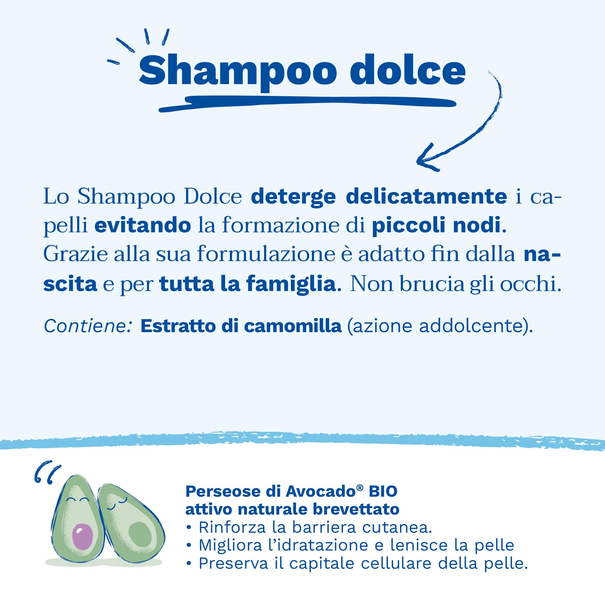 Mustela Shampoo Dolce al Perseose di Avocado BIO e Camomilla, Corpo e Capelli, Neonati, Bambini, Tutta la Famiglia - Evita la Formazione dei Piccoli Nodi, Non Brucia (200ml)