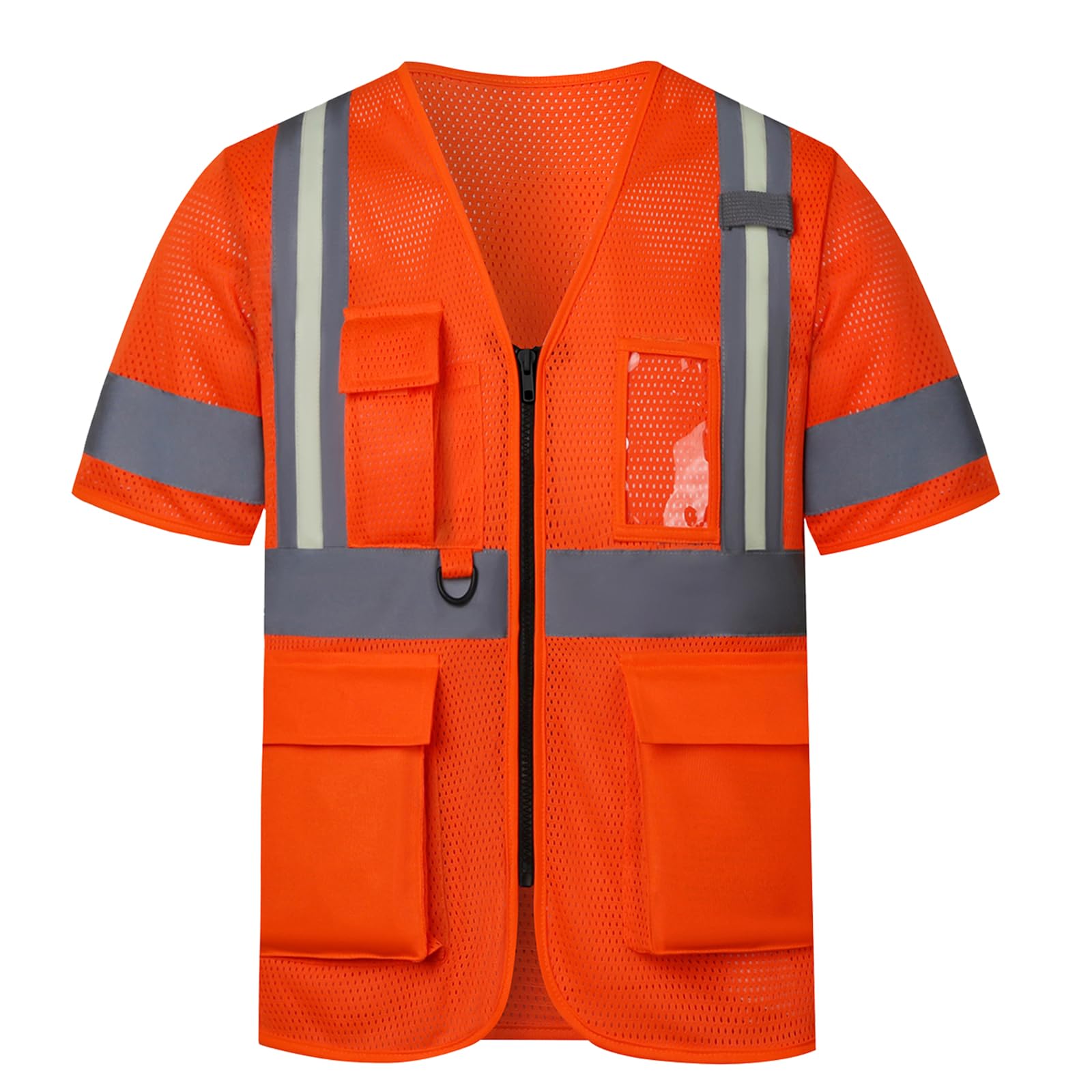 A-SAFETY Reflective Mesh Vest Class 3,with Pockets and Zipper