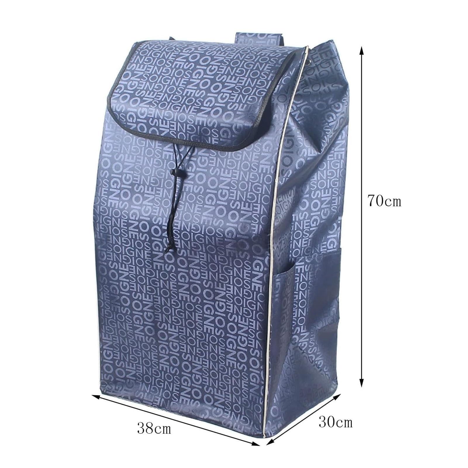 Torba zastępcza do koszyka na zakupy, torba na zakupy z tkaniny Oxford, wodoodporna torba na wózek 80 l, torba na zakupy wielokrotnego użytku, torba zastępcza do wózka, dł. 38 x szer. 30 x wys. 70 cm