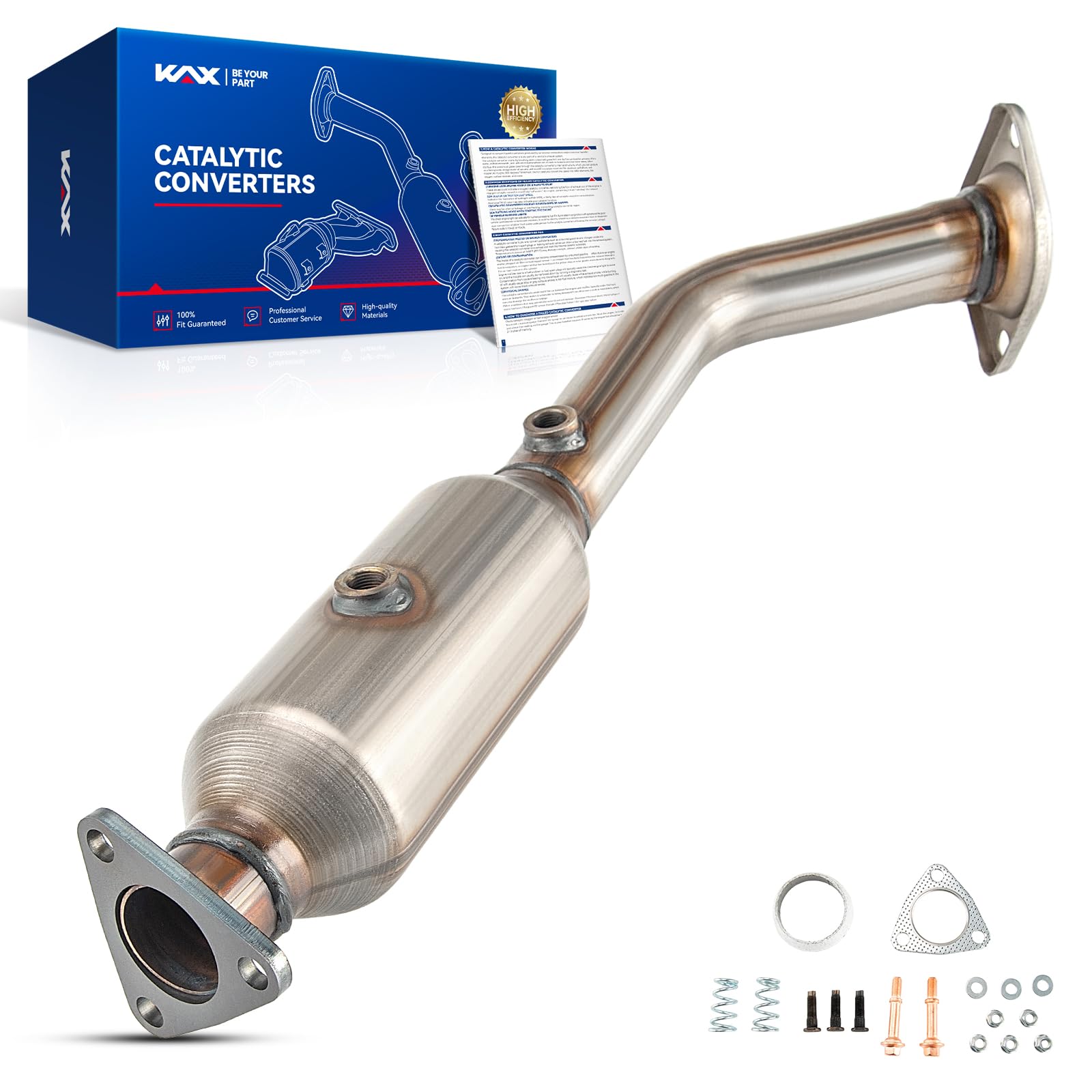 KAX Catalytic Converter, Stainless Steeland Ceramic Material, Compatible with CRV CR-V 2.4L 2002 2003 2004 2005 2006 Direct