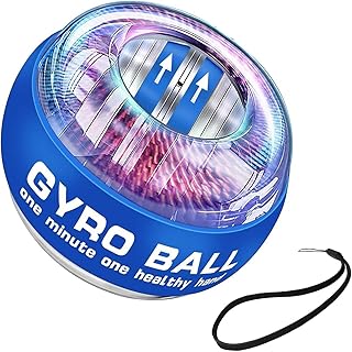 Upgraded Auto-Start Power Wrist Ball Spinner Gyro Hand Grip Strengthener Wrist Forearm Exerciser with LED Lights