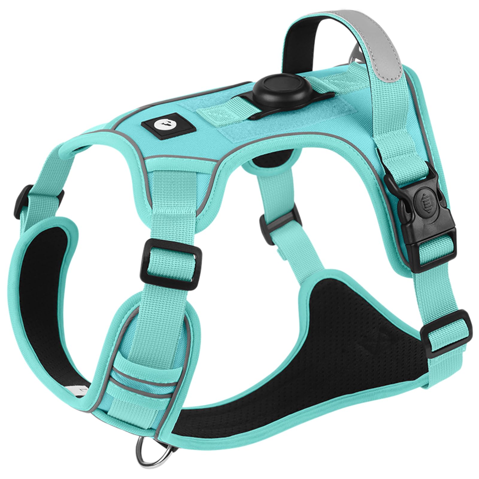 No Pull Dog Harness, Adjustable Reflective Dog Vest Harness with Easy Control Handle and Release Buckles, No Choke Soft Padded Breathable Pet Harness for Small Medium Large Dogs (Green, S)