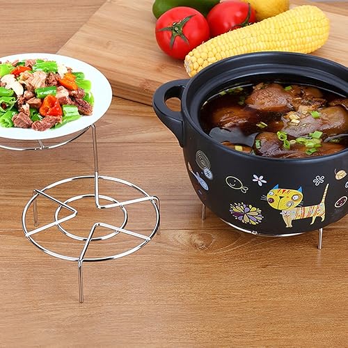 Miniatura 9 de Meleg Otthon - Estante de vapor soporte de estante de vapor cesta de vapor metal de acero inoxidable resistente multifunción 59 pulgadas de diámetro