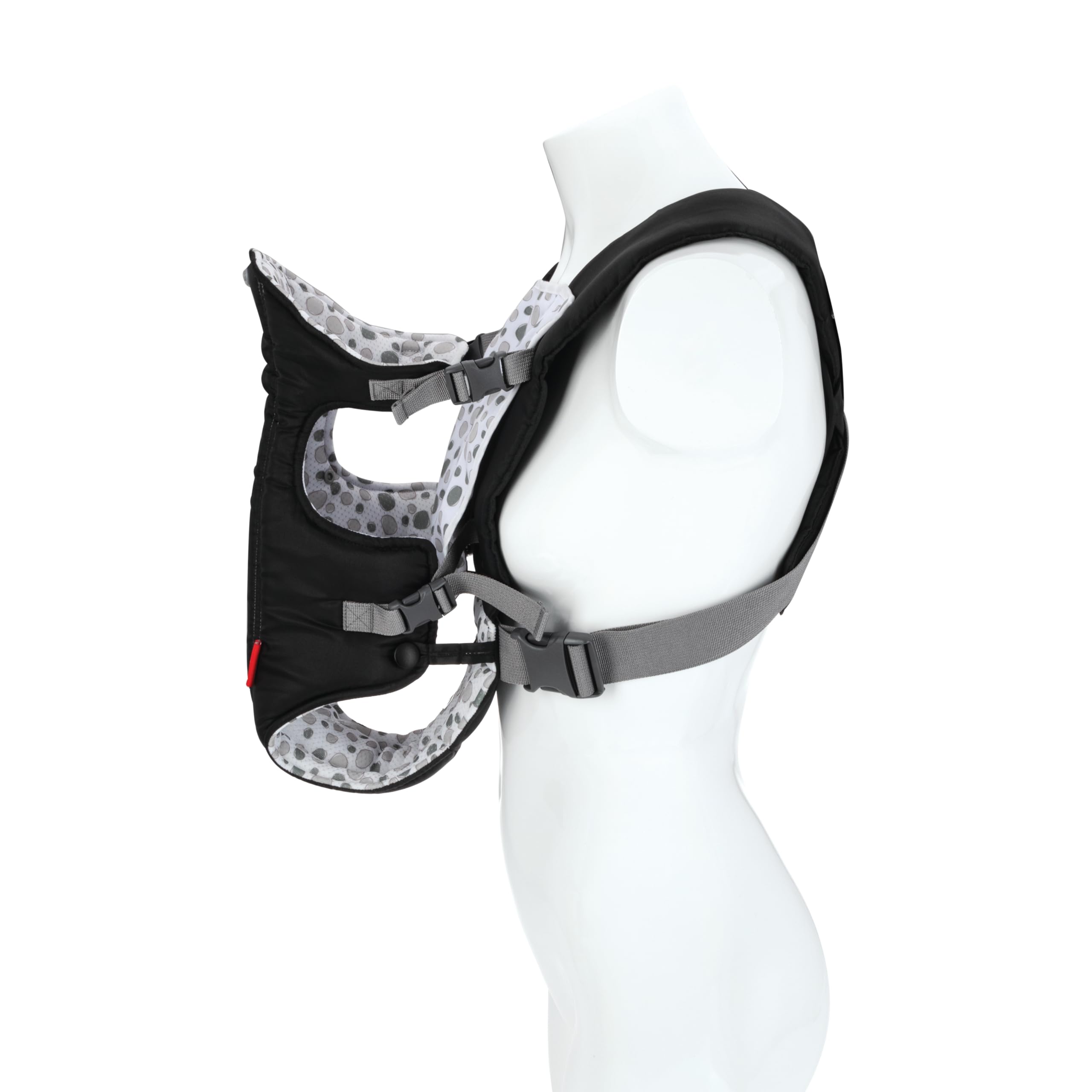 Nuby Porte-bébé de luxe : nouveau-né à tout-petit avec soutien lombaire pour 3,5 à 14,9 kg (3,5 à 14,9 kg) tissu maille respirant léger bonus anneau de dentition amovible bavoir pour bébé bavette