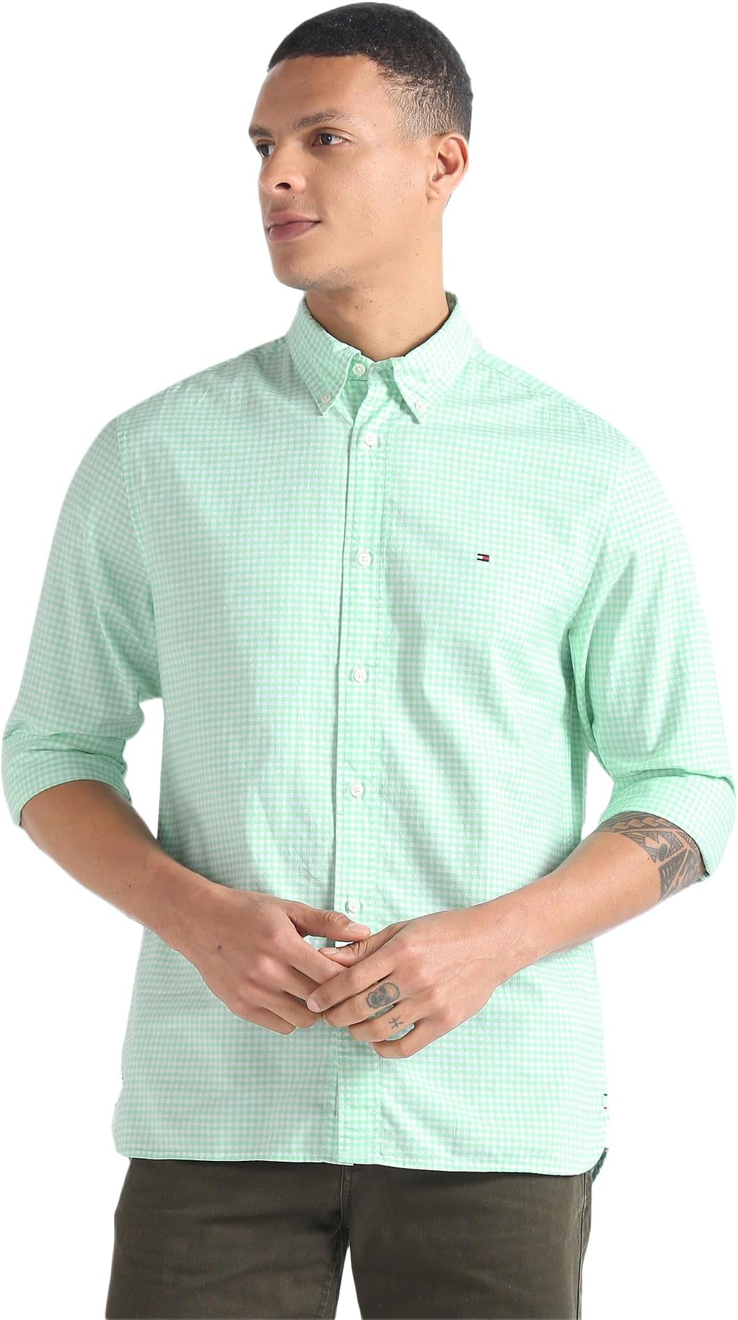 Tommy Hilfiger Men's Solid Regular Fit Shirt
