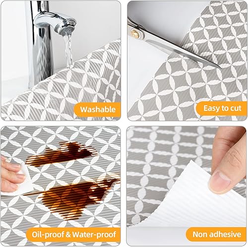 Miniatura 2 de Revestimiento de estante para armarios de cocina, 12 pulgadas x 30 pies, no adhesivo, rollo de revestimiento de cajones de cocina para