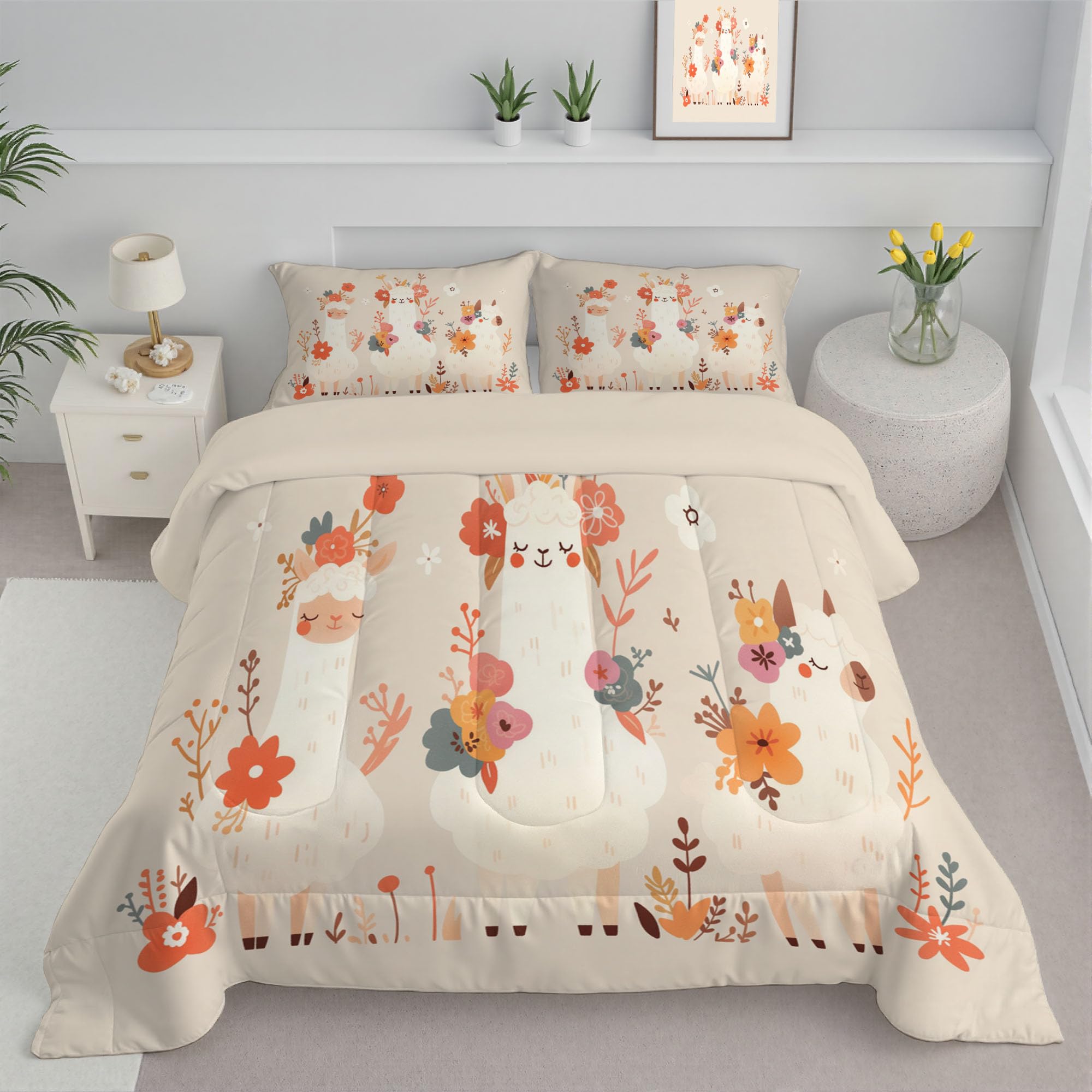 Couette sans housse 260X230Cm résolvant la corvée du lit avec taies d'oreiller beige