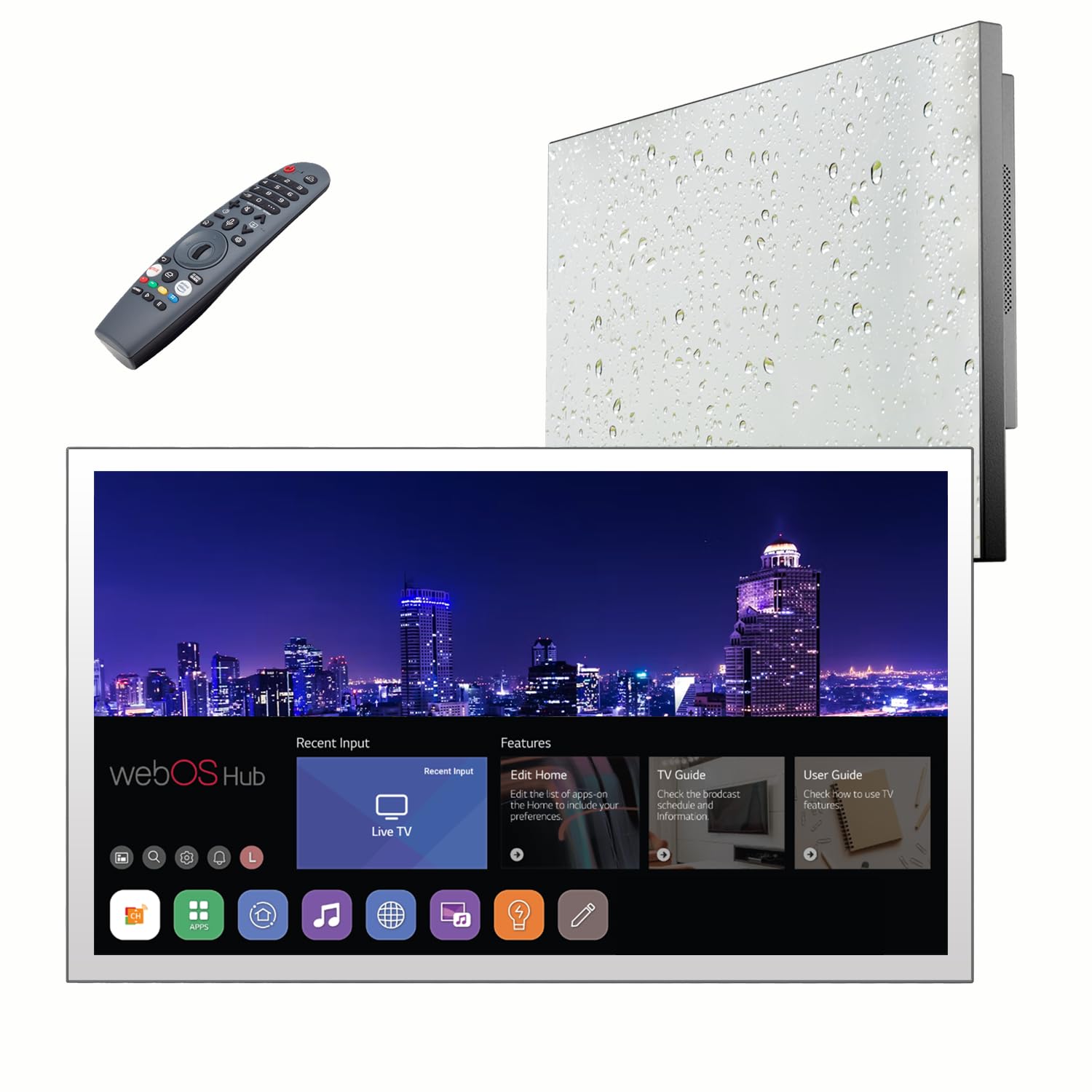 soglia specchio per bagno smart tv waterproof con altoparlanti