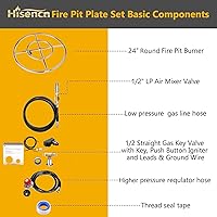 Vista 2 de Kit de Anillo de Quemador de Hoguera Hisencn de 24 Pulgadas, Inserto Redondo de Hoguera de Acero Inoxidable 304 con Encendido de Chispa y Kit