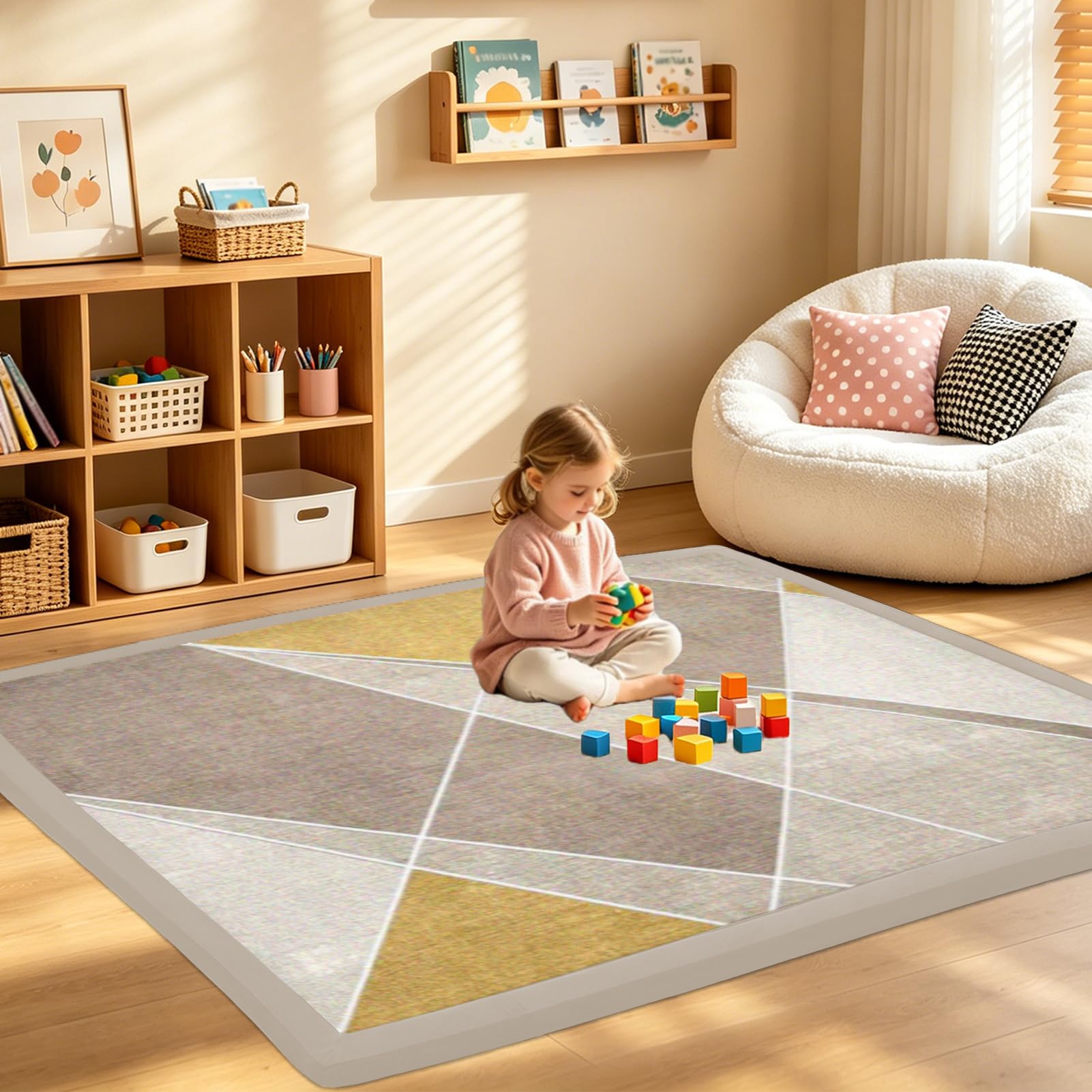 RZUMXOPY Baby Large Play Mat Non Slip Childrens Rug 90 x 160 cm Thick Kids Rugs for Crawling Soft Play Tummy Time — image 1