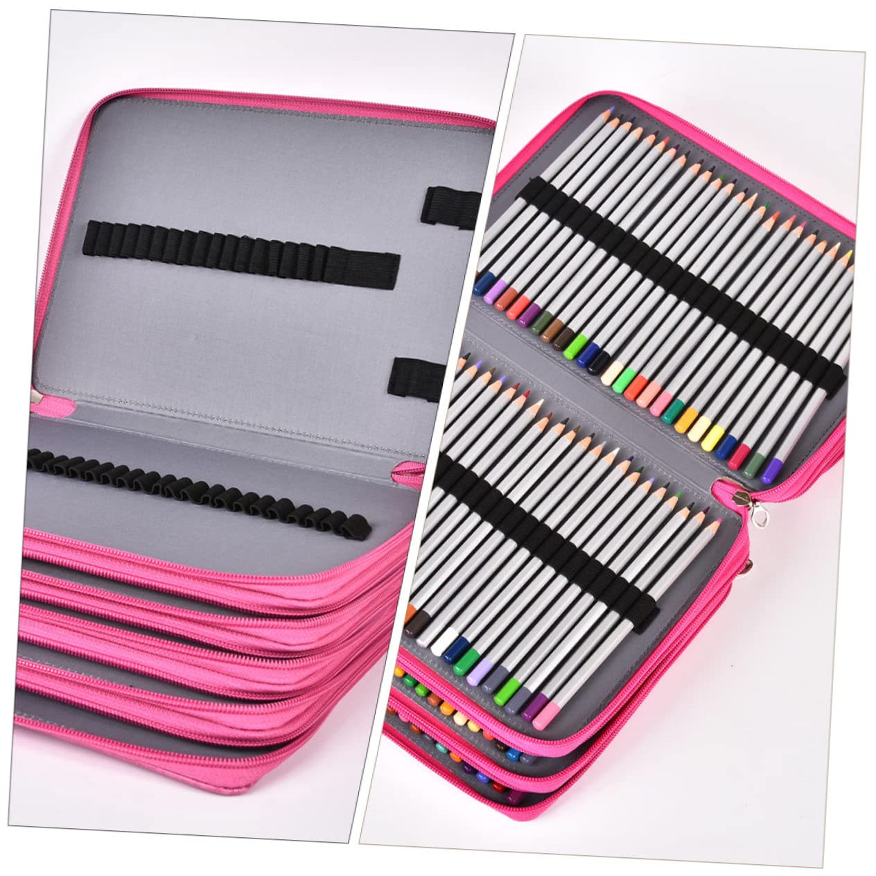 Astuccio Grande Capacità Porta Penne Resistente con Manico Organizer Multifunzione per Scuola e Ufficio