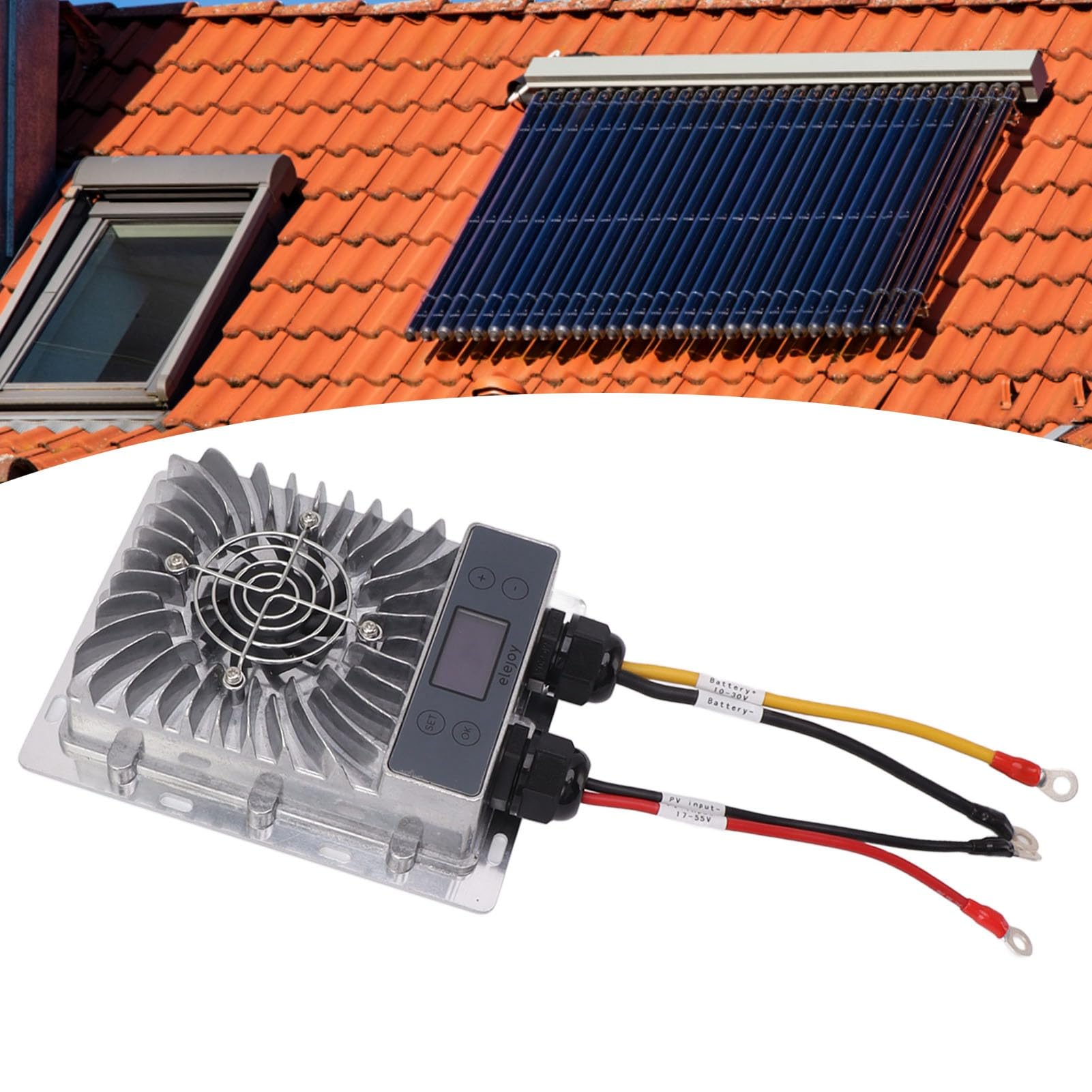 Regulator ładowania słonecznego MPPT 600 W 10-30 V regulowany regulator panelu słonecznego z wyświetlaczem LCD