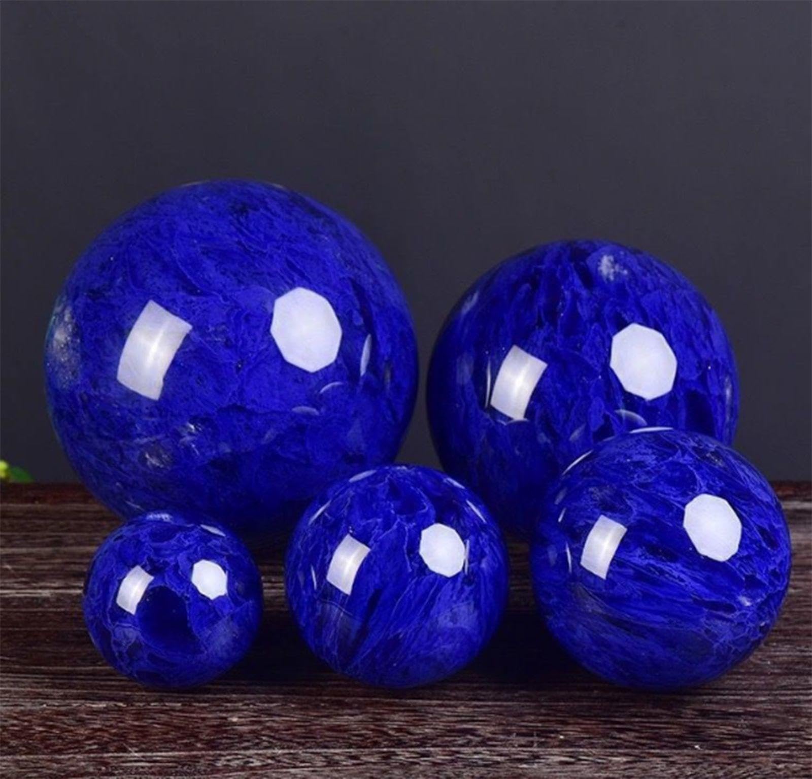 Crystal Ball Blue Melting Quartz with Stand Ornaments Stone Polished Photography Display Sphere Desktop Decoration,16cm/6.3in