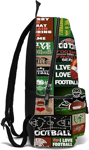 Miniatura 5 de Mochila escolar de fútbol de fuego para niños, mochila de fútbol de 17 pulgadas para escuela, fútbol, deportes, mochila para computadora portátil,
