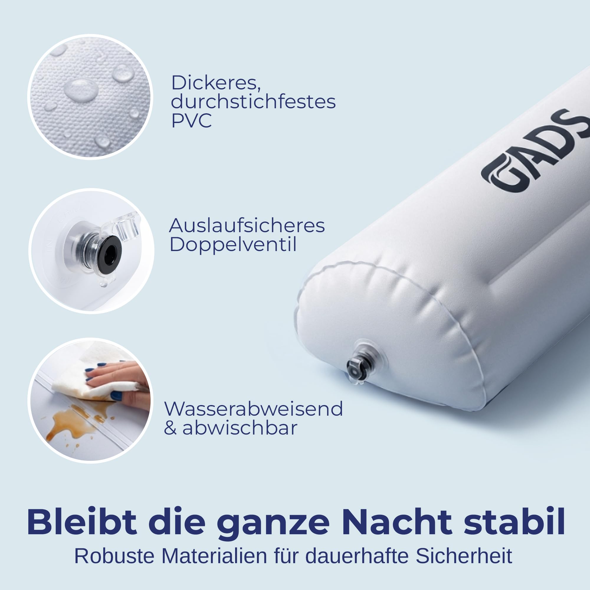 Reise-Bettschutzgitter für Kleinkinder (2er-Set) – Aufblasbare Bettgitter für Einzel-, Doppel-, Queen- & King-Size-Betten – Tragbare & rutschfeste Bettbegrenzung – Wasserabweisend & Langlebig