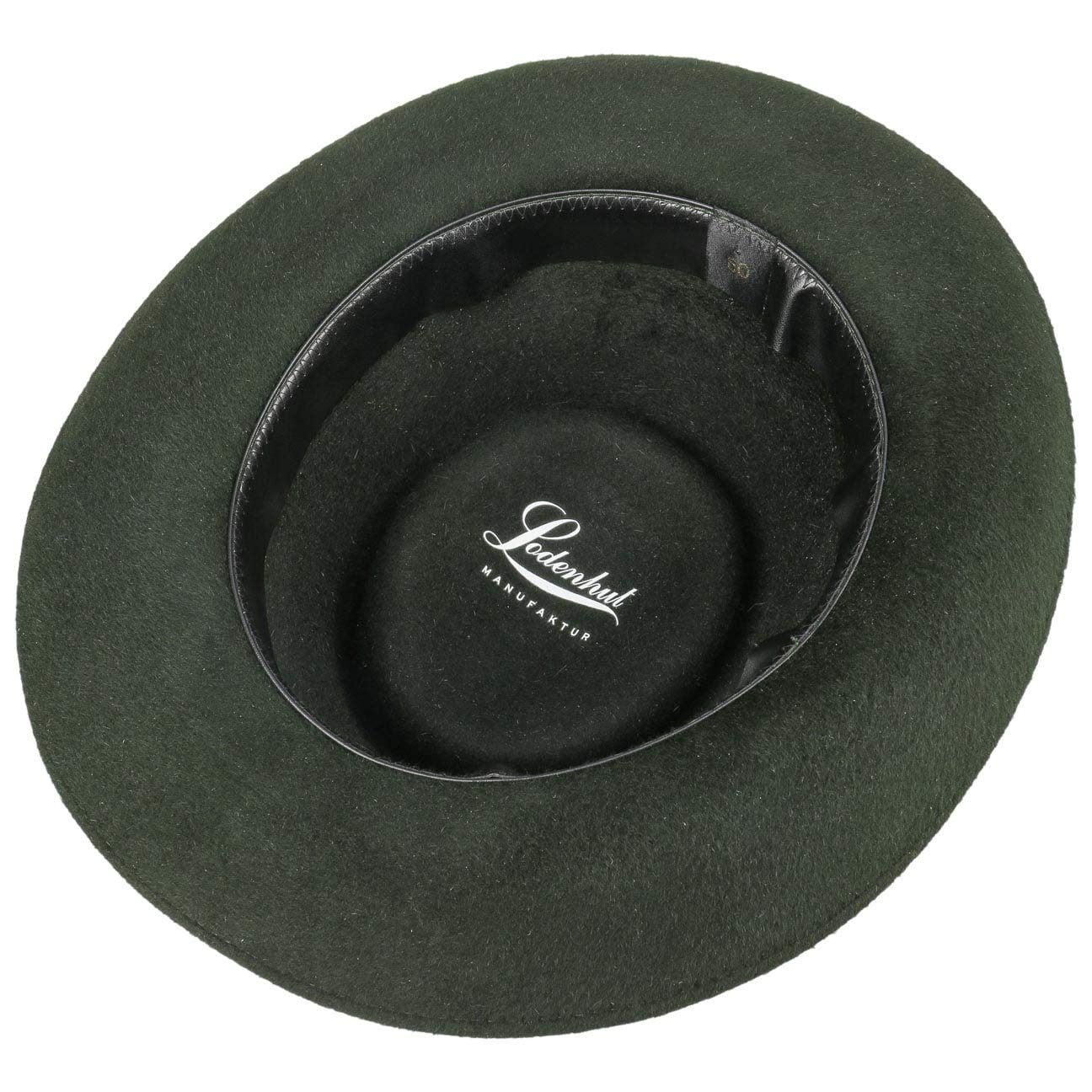 LODENHUT MANUFAKTUR Mießbacher Haarfilzhut Herren Hut Kordel Uni Made in Germany Sommer Winter Oliv 56 cm
