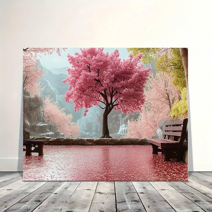 Tableau fleurs de cerisier rose pour une ambiance zen - 2