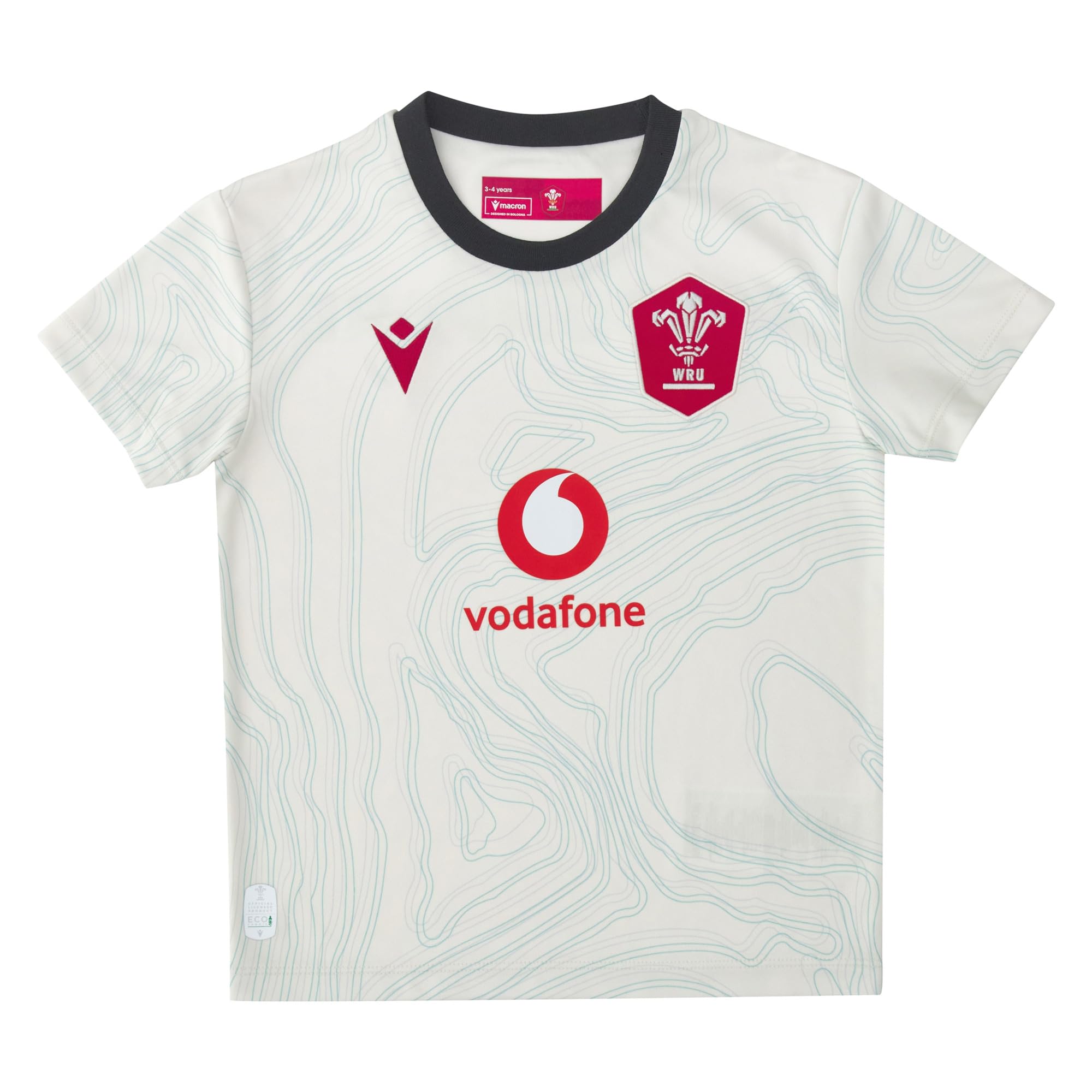 Macron Wales WRU 2025/26 Baby Rugby Shirt - Home/Away (UK, Age, 9 Months, Regular, White - Away)