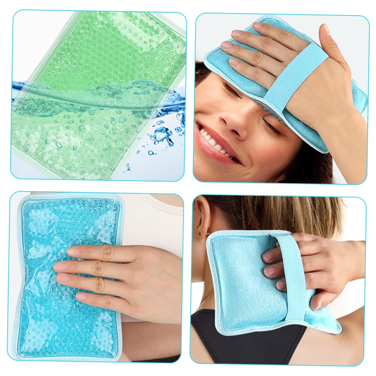 VILLCASE 3 Pezzi Sacchetti in Gel Termico Riutilizzabili per Terapia Calda e Fredda, Cuscinetto in Pvc per Collo e Schiena Impacco Termico e Refrigerante