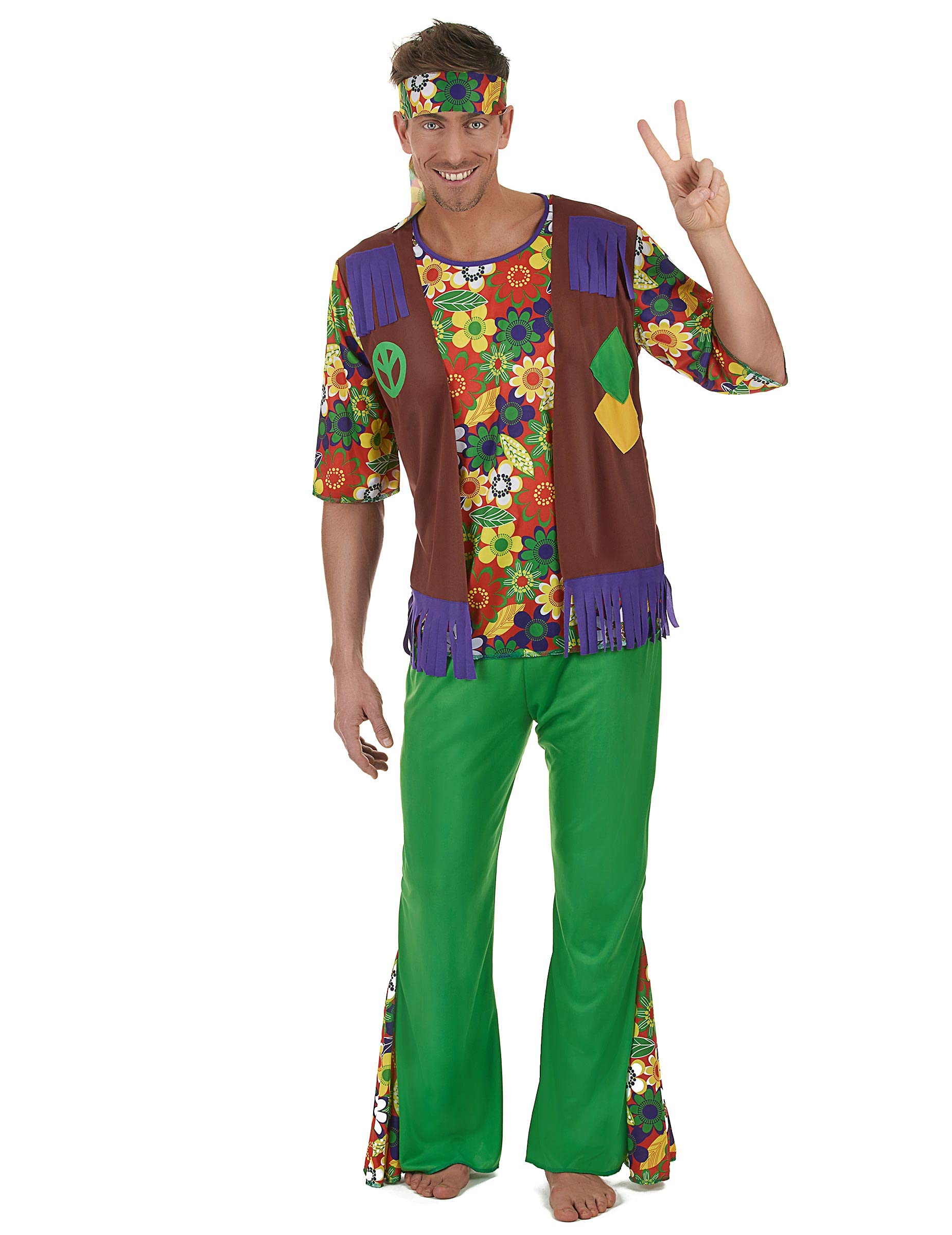 DEGUISE TOI Disfraz hippie flower power hombre