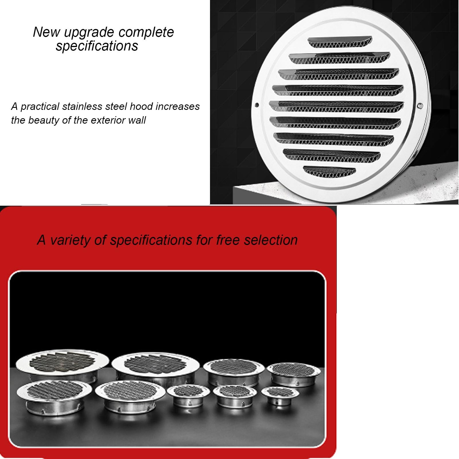 Rejillas De Ventilación para Chimenea De Acero Galvanizado, De Acero Inoxidable, con Rejillas Integradas. Aptas para Instalación En Pared O Techo. Ideales para Baños Y Áticos..E-15cm