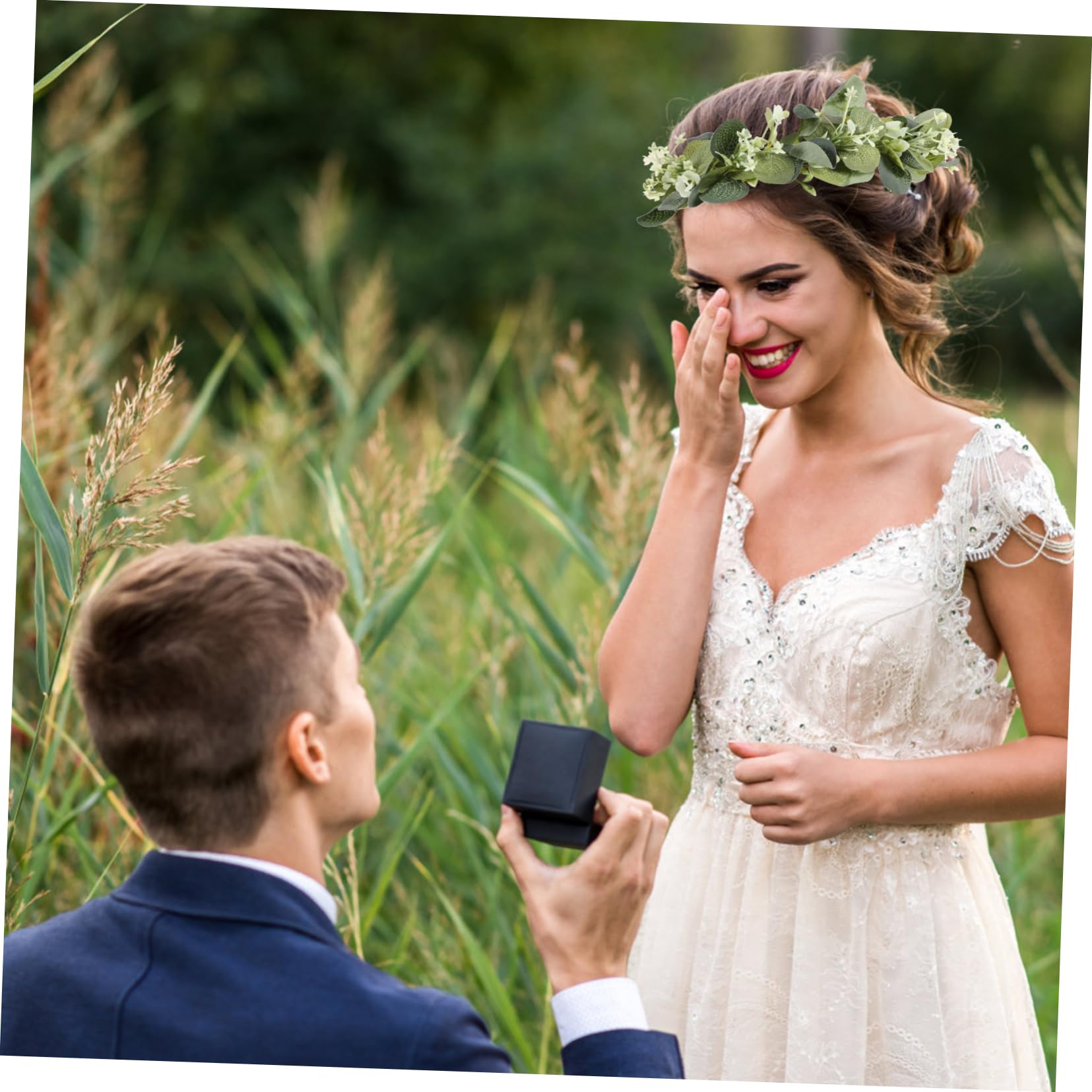 MAGICLULU 3 Stück Blumenkrone Stirnband Kunststoff S/m Blumenkranz Girlande Brautjungfer Hochzeit Fotografie Verstellbares Haarband