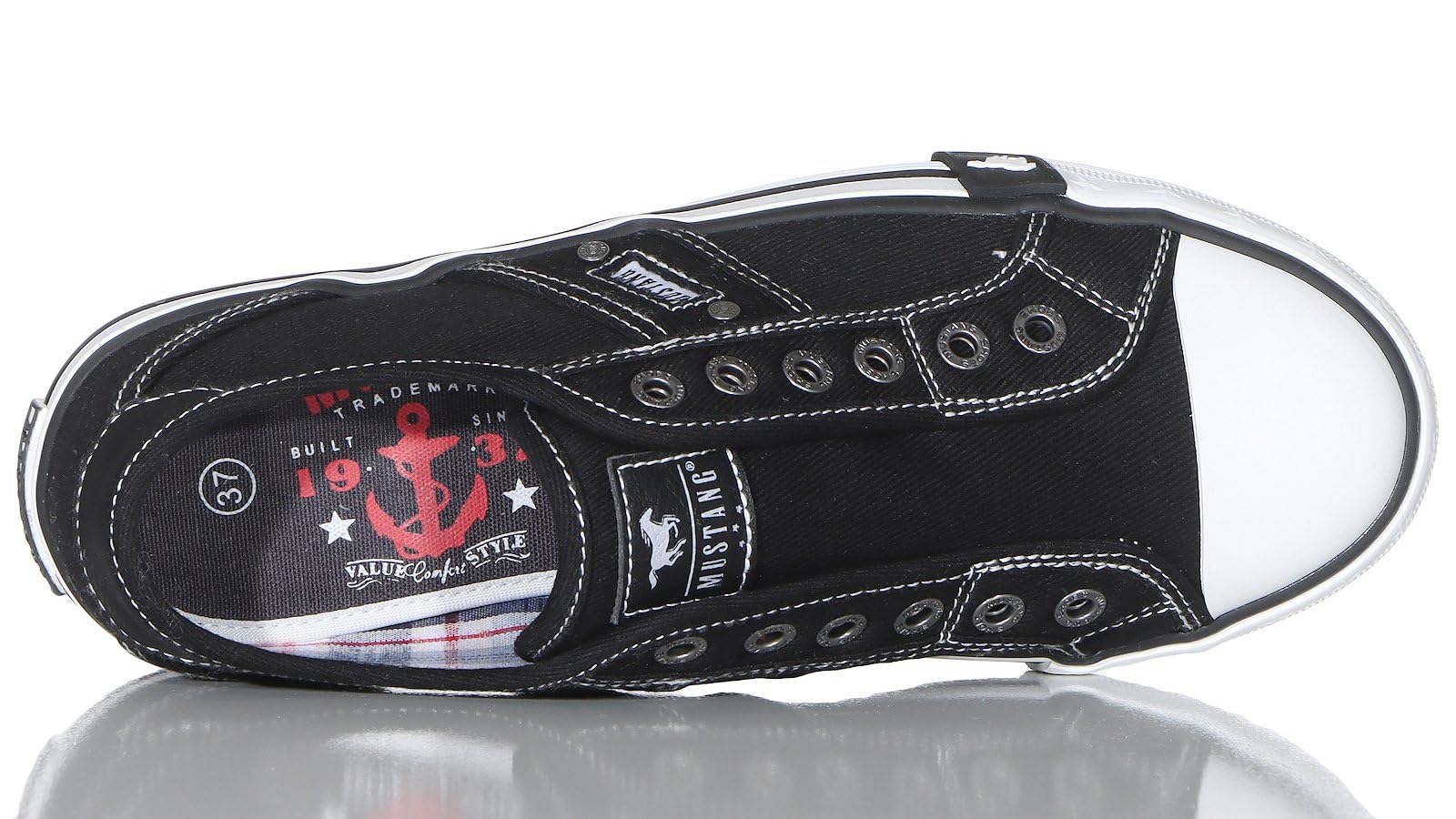 MUSTANG Damen Sneaker Schuhe Slipper ohne Schnürsenkel Low-Top Slip-On Turnschuhe