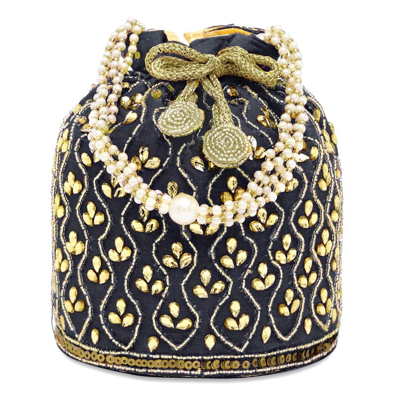 Image of Aheli Potli Bag Gift for Women Handmade Evening Wristlet Handbag Stylish Bridal Purse Fashion Bag