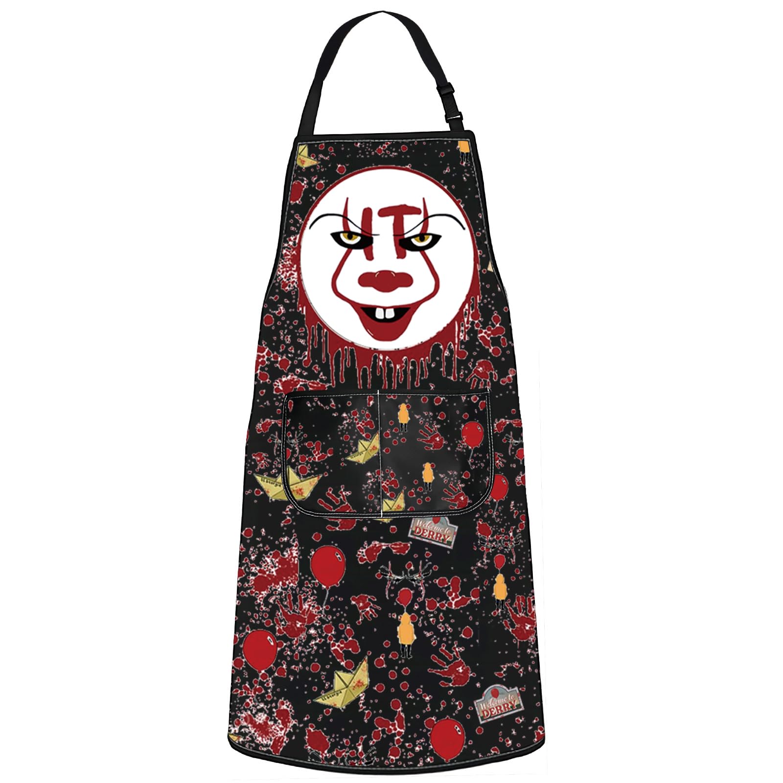 WZMPA Pennywise Cooking Apron Pennywise Fans Gift IT Horror Movie Pennywise BBQ Apron Pennywise Grilling Merchandise