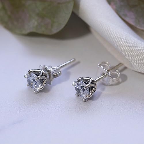 Miniatura 8 de Aretes de plata de ley 925 con piedras preciosas para mujer, aretes de plata de ley, aretes de piedra natal de plata, aretes de piedras preciosas