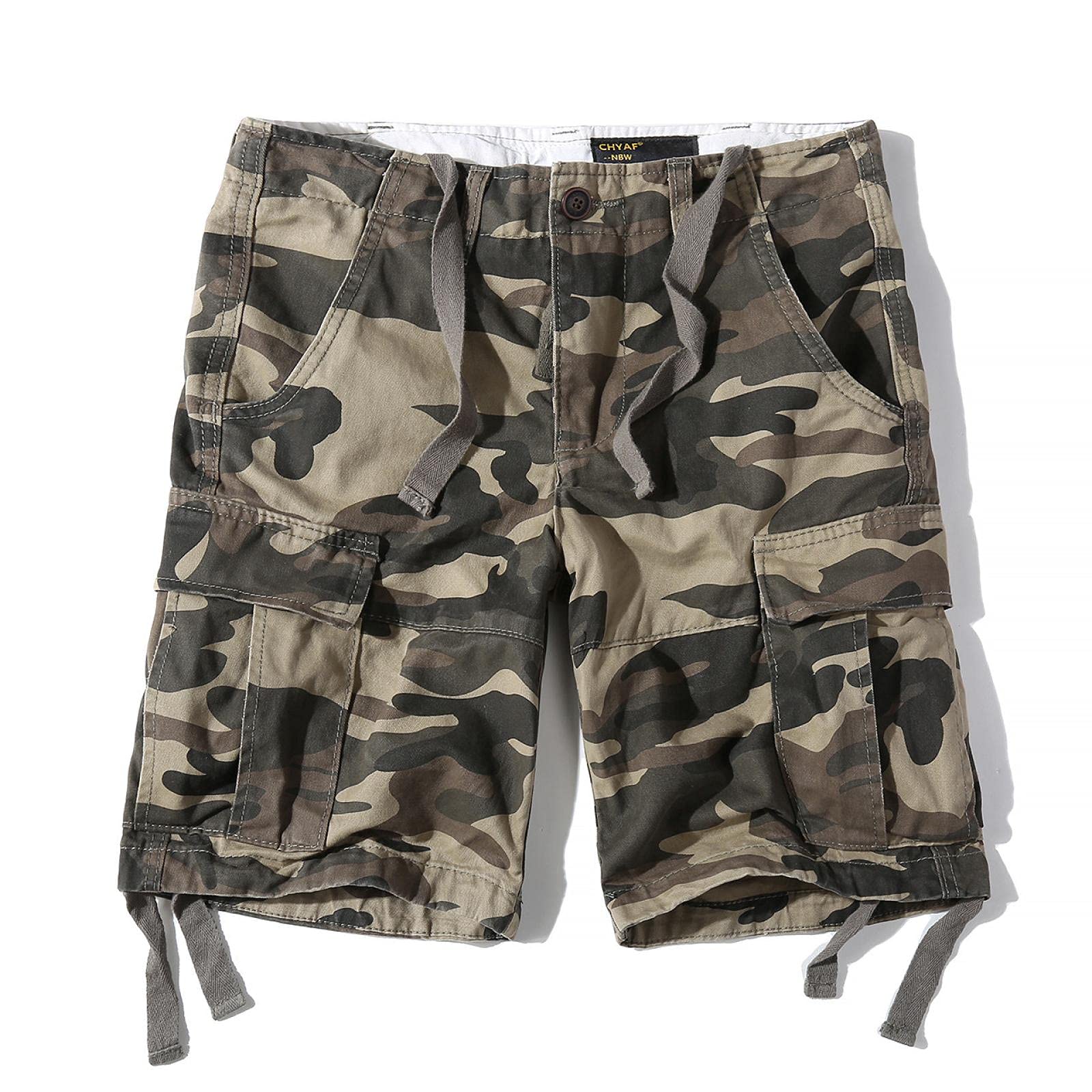 Pantalones Cortos Pantalones Cortos De Camuflaje De Verano para Hombre Pantalones Rectos De Carga Sueltos De Algodón