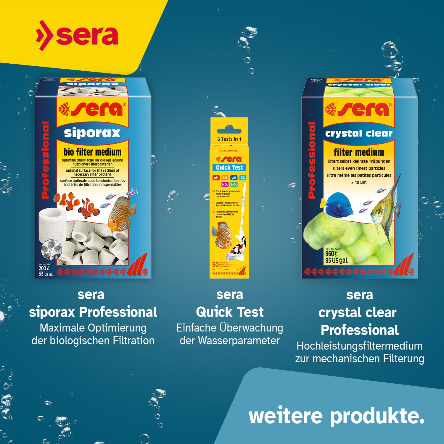 sera Aquarium Wassertest Box | Wasser-Testkoffer für Fortgeschrittene | pH, GH, KH, NH3/NH4, NO2, NO3, PO4, Fe und Cu | schnell, genau, professionell