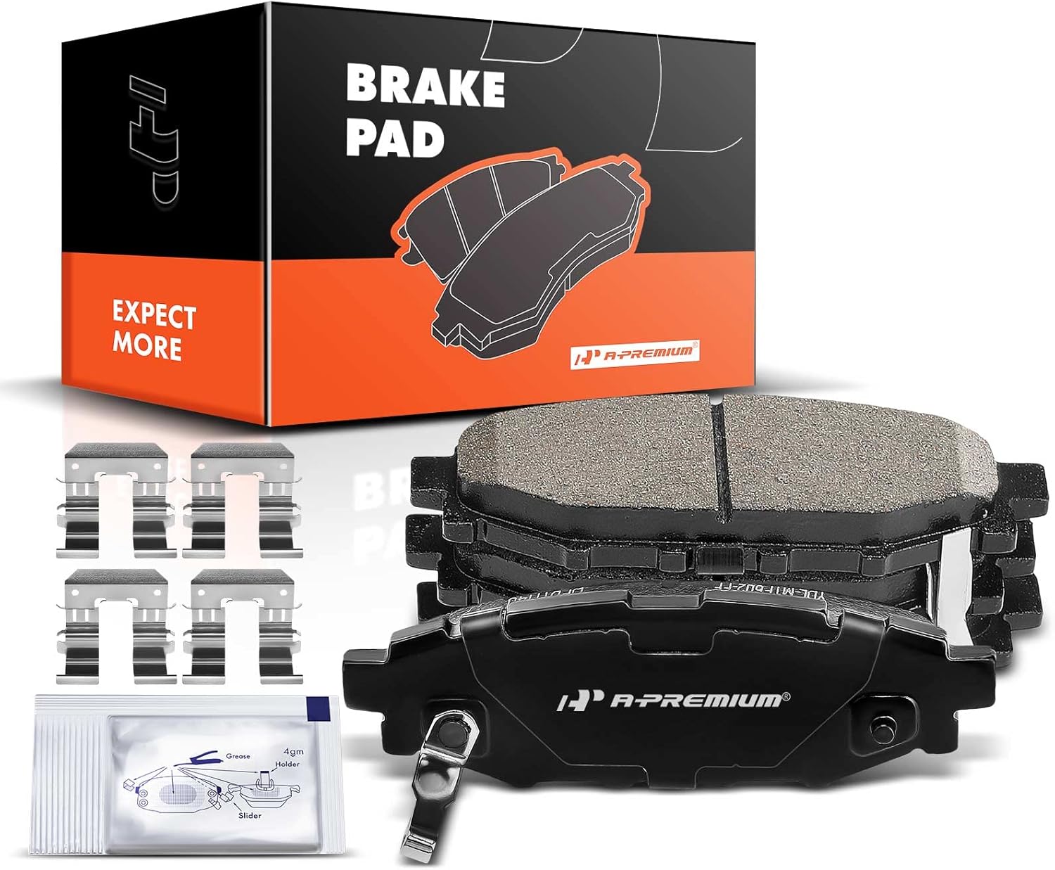 A-Premium Rear Ceramic Brake Pads Set Compatible with Scion and Subaru Models - Impreza 2008-2019, Legacy/Outback 2005-2014, WRX 2013-2016, Forester 2009-2018, (XV) Crosstrek, BRZ, FR-S