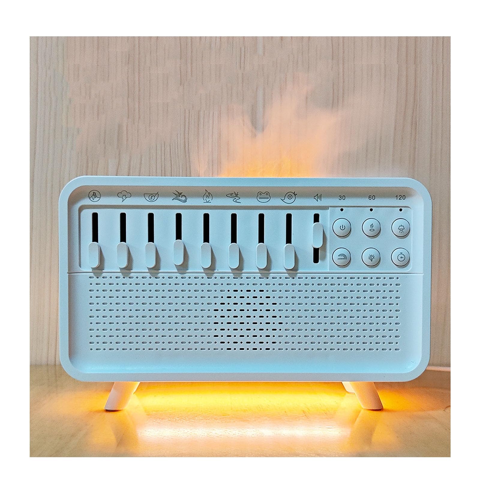 Difusor de Ruido Blanco portátil, Difusor portátil de máquina de ruido blanco, con 8 Ruidos Blancos Ajustables, Altavoces, Ayuda para Dormir, humidificador de Aire con aromaterapia, luz Nocturna Suave