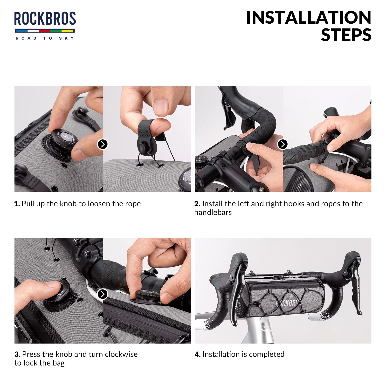 ROCKBROS Road to Sky Bolsa Manillar Bicicleta Multifuncional Bolso Delantero Bicicleta Impermeable para MTB Bicicleta Carretera 1.5L