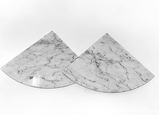 Tenedos Premium Quality Italian Carrara Marble Bathroom Shower Corner Shelf Polished 9 inch (2)
