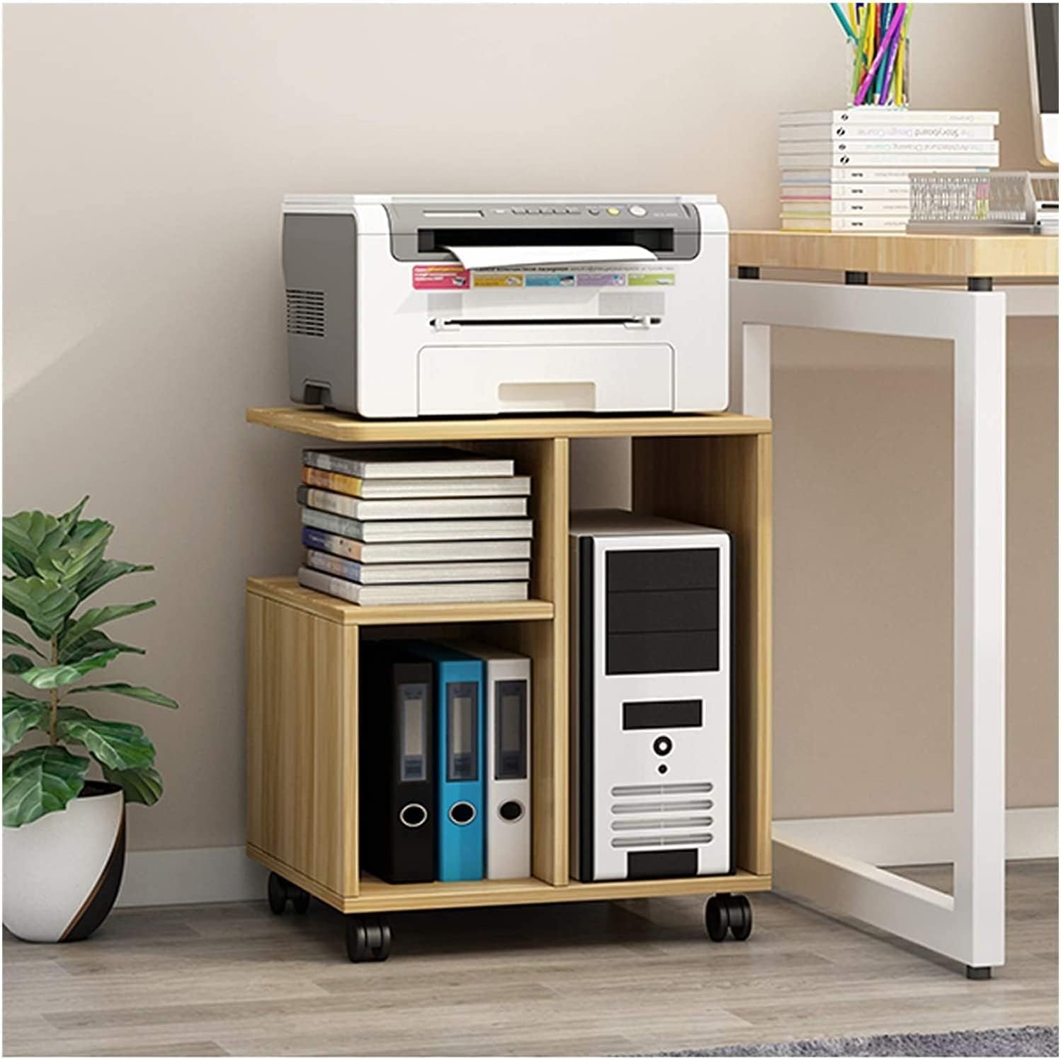 LIOONS Mobile Printer Stand Rolling Shelving Cart Machine