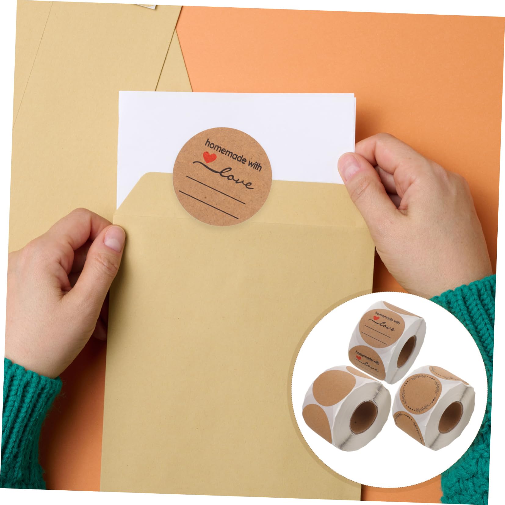 POPETPOP 3pezzi Etichette Adesive Circolari Vuote per Imballaggio e Spedizione Adesivo Termico Autoadesivo Sigillante per Sacchetti e Etichette Personalizzabili