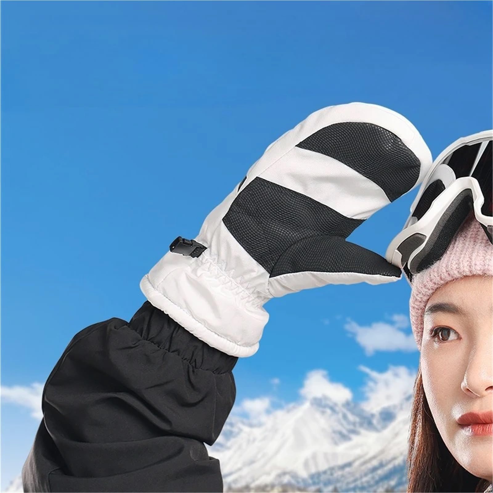 Guantes térmicos de Invierno cálidos y Resistentes al Viento for Hombre Mujer, Agua Antideslizantes, for esquí Deportes Aire Libre para Clima Frio