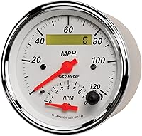 Vista 4 de Auto Meter 1381 Arctic White Tach/Speedo Combo