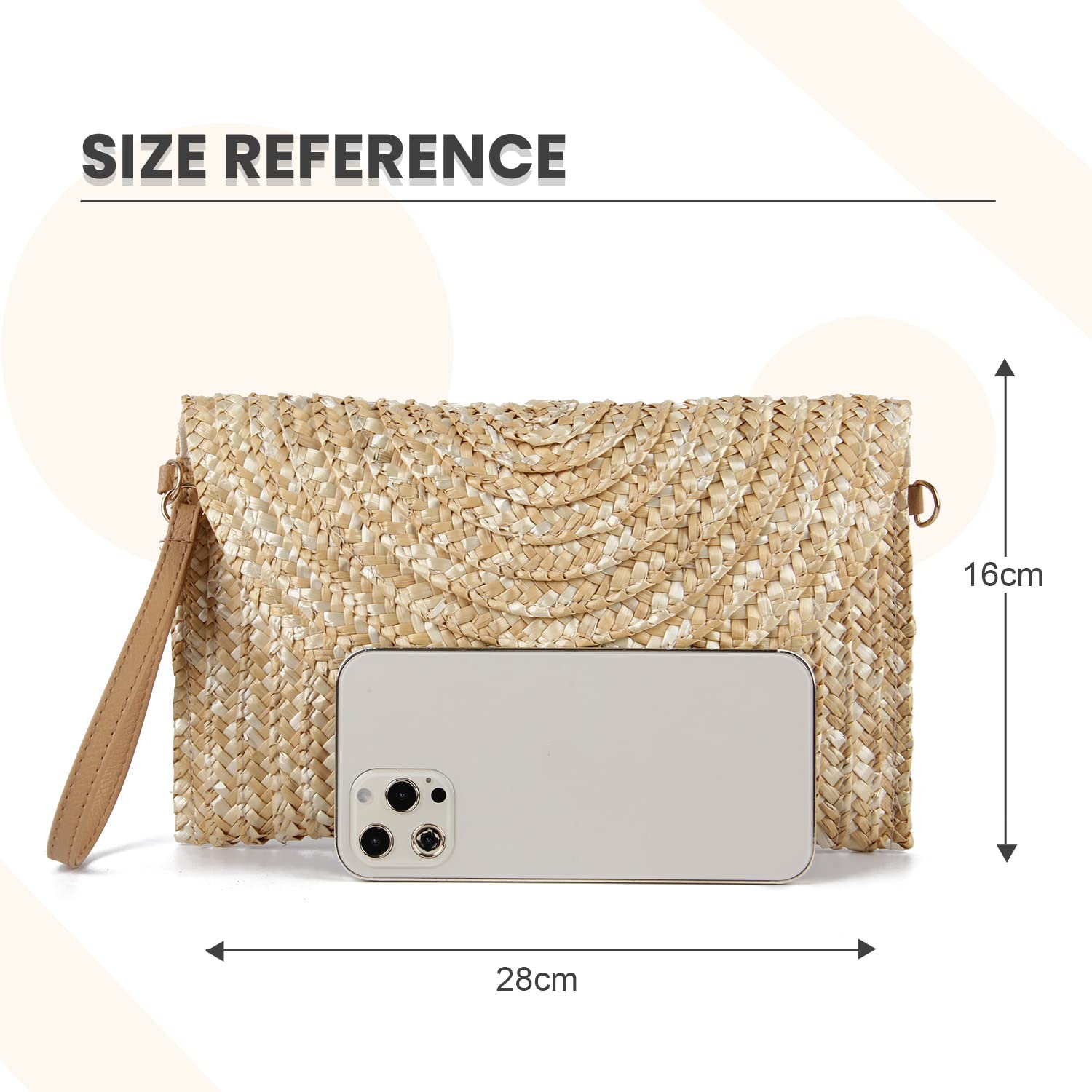 LHHMZ Cartera de mano de paja para mujer Bolsos de verano Bolsos de hombro de paja tejida Cartera de playa