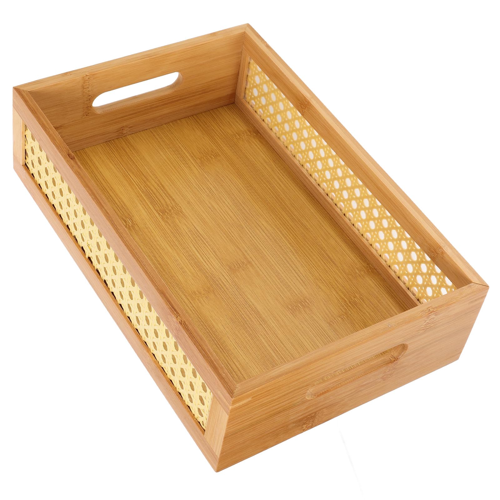 Panier de rangement en bambou tressé boîte de stockage haut de gamme ajourée