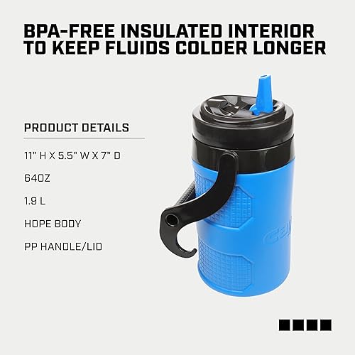 Miniatura 3 de Capelli Sport Jarra para botella de agua, aislada de medio galón con asa de transporte, 64 onzas