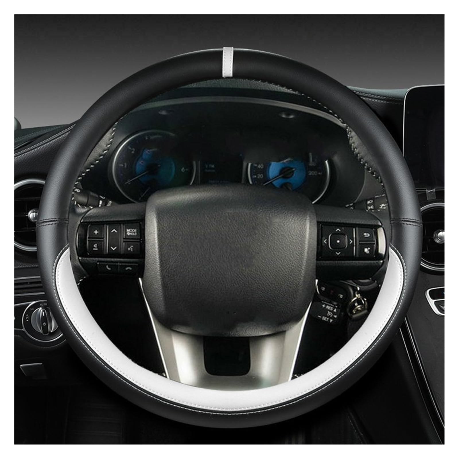 Couvre Volant Housse De Volant De Voiture en Cuir Microfibre, 38CM, pour Toyota pour Fortuner pour Hilux, 2016, 2017, 2018, 2019, 2020, 2021 Protege Volant Voiture (Couleur : 9)