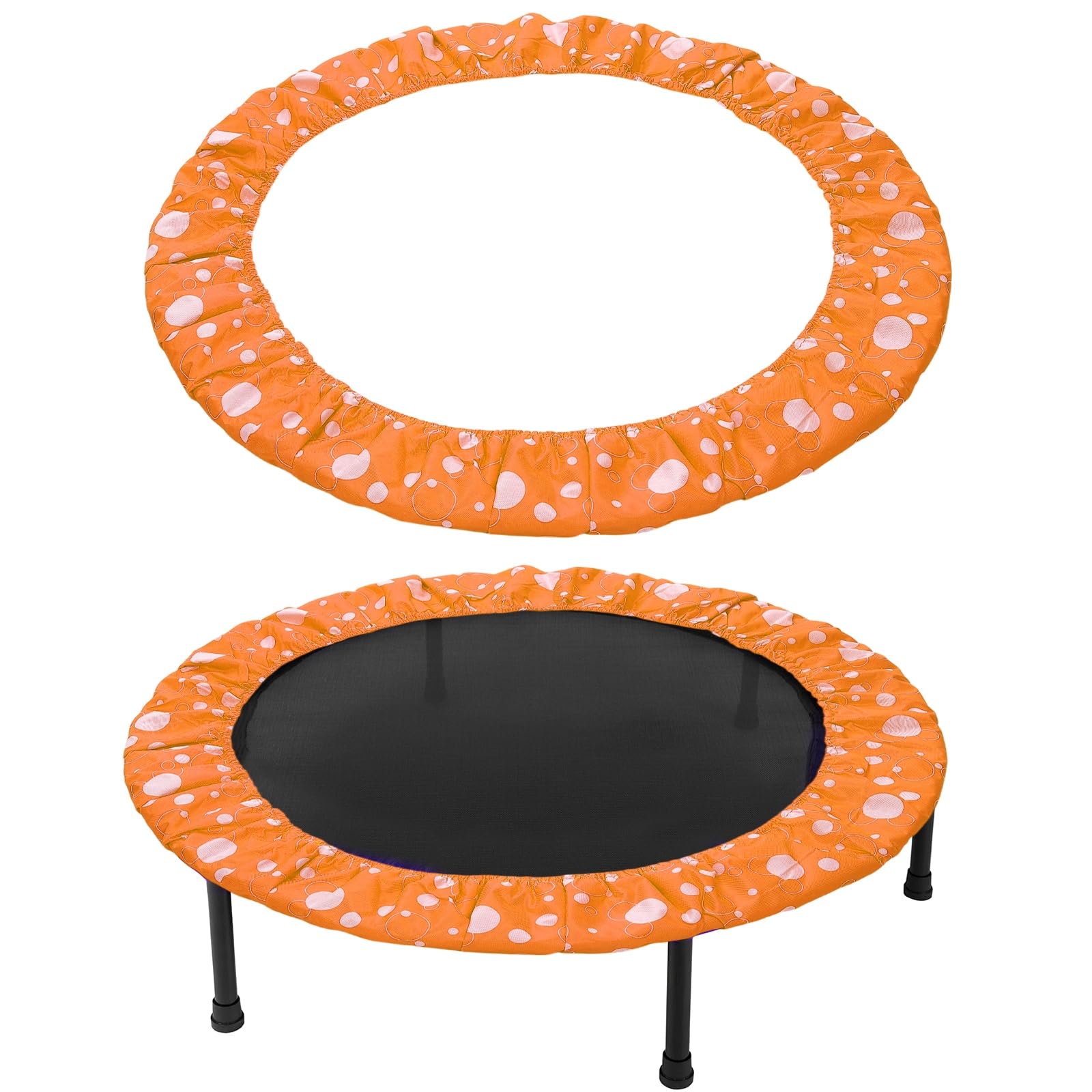 YELARXI Trampolines Spring Cover, Small Trampolines Replacement Cover, 6 Holes Safety Pad Replacement - Fitting for (Men/Women/Indoor/Home/Fitness) 38 Inch & Oxford Cloth & Orange