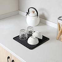 Vista 5 de Alfombrilla de silicona para secado de platos para múltiples usos, fácil de limpiar, ecológica, resistente al calor, alfombrilla de silicona