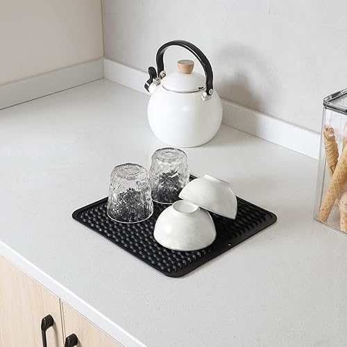 Miniatura 5 de Alfombrilla de silicona para secado de platos para múltiples usos, fácil de limpiar, ecológica, resistente al calor, alfombrilla de silicona para
